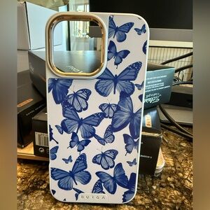 New Burga "Butterfly" Tough Phone Case w/Adhesive Ring Holder-Iphone 16 Pro Max-